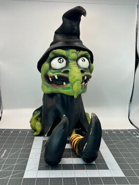 Vintage Paper Magic Group Hanging Witch Halloween Latex Decoration 23” Spooky